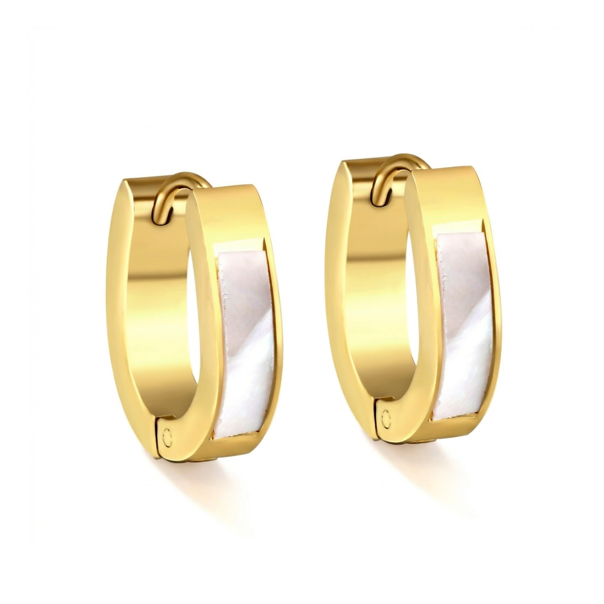 Pendientes de Aro Modernos Bicolor (Dorado y Blanco) - 100% Acero Bañado en Oro 18K