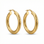 Pendientes de Aro Grabado Griego 100% Acero Bañado en Oro 18K
