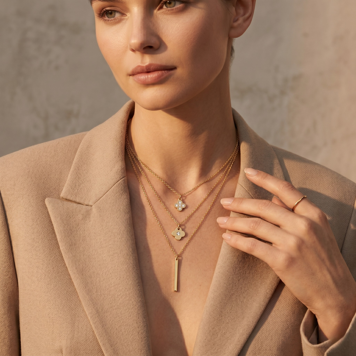 Collar Trèfle Secret Linear Drop