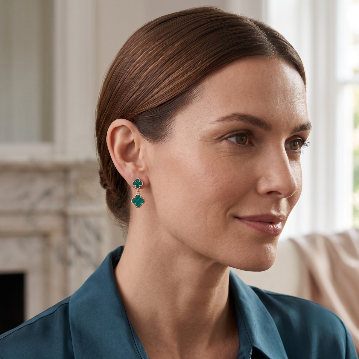 Pendientes Clover Vert Rayé Éclat