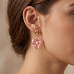 Pendientes Fleur Rose Intense