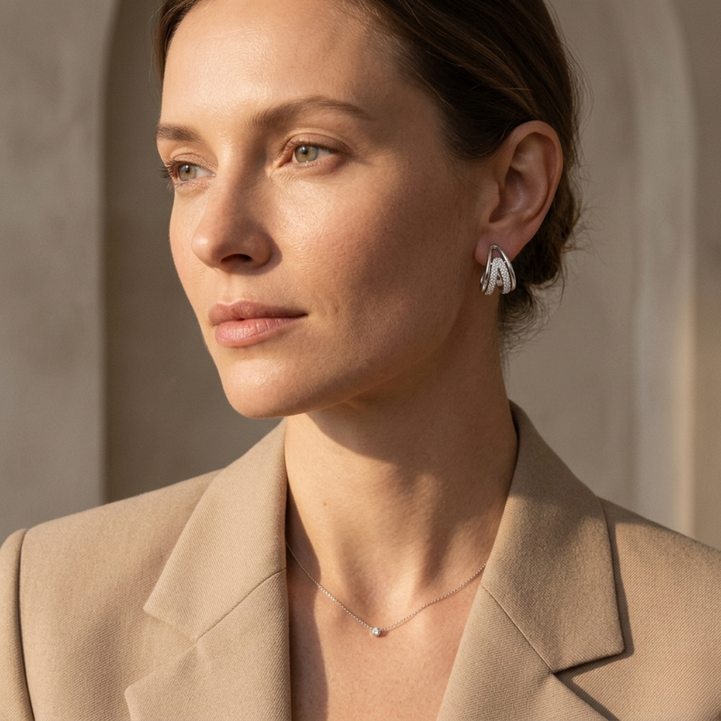 Pendientes L’Onde Céleste Pavé Multi-Hoop