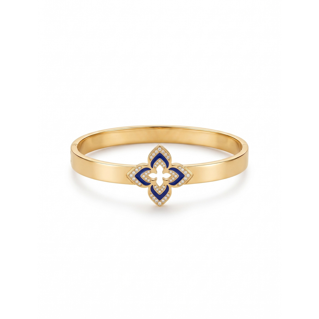 Brazalete Aura Florale Bleu Minuit Couture