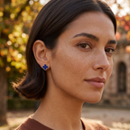 Pendientes Alhambra Bleu Étoile con Perfilado Doré