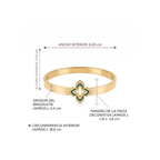 Brazalete Rígido Fleur Émeraude & Pavé Royale