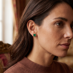 Pendientes Stud Clover Forêt Noble con Textura Ondulada Dorée