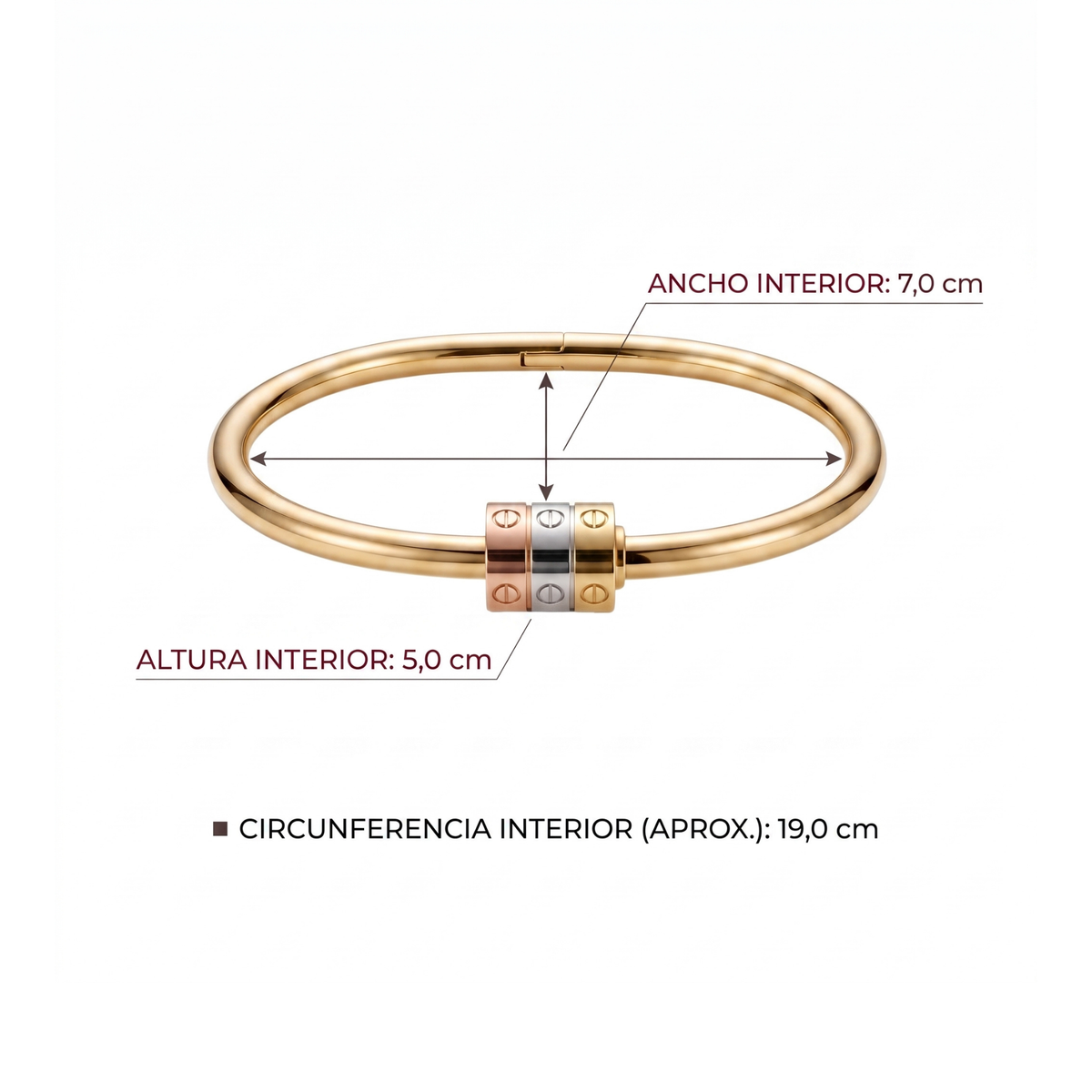 Brazalete Bangle L'Aura Tri-Gold Éclat