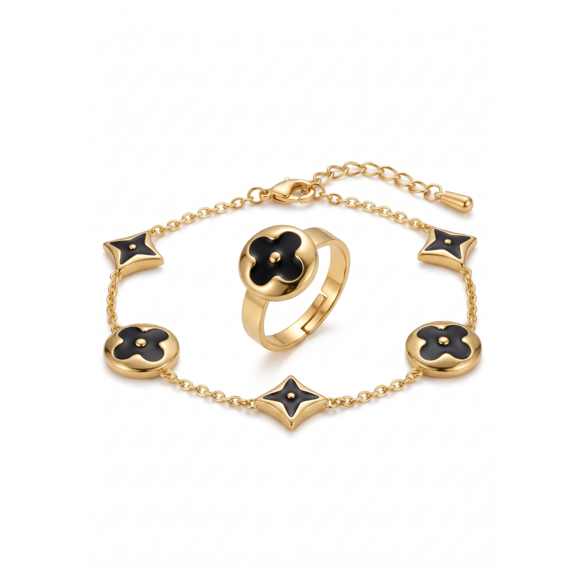 Dúo de Pulsera y Anillo Étoile & Fleur