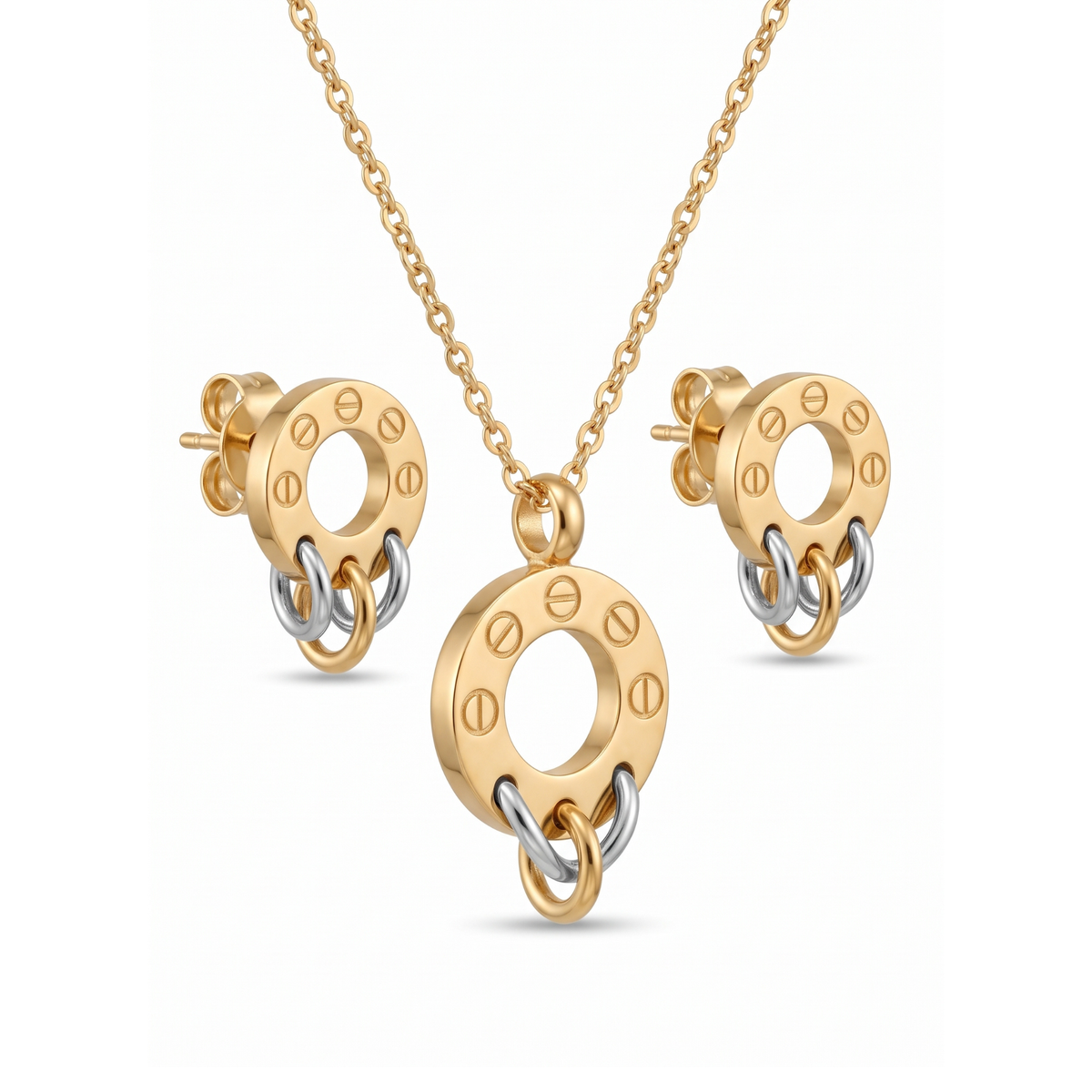 Collar y Pendientes Cercle Trinity Vis