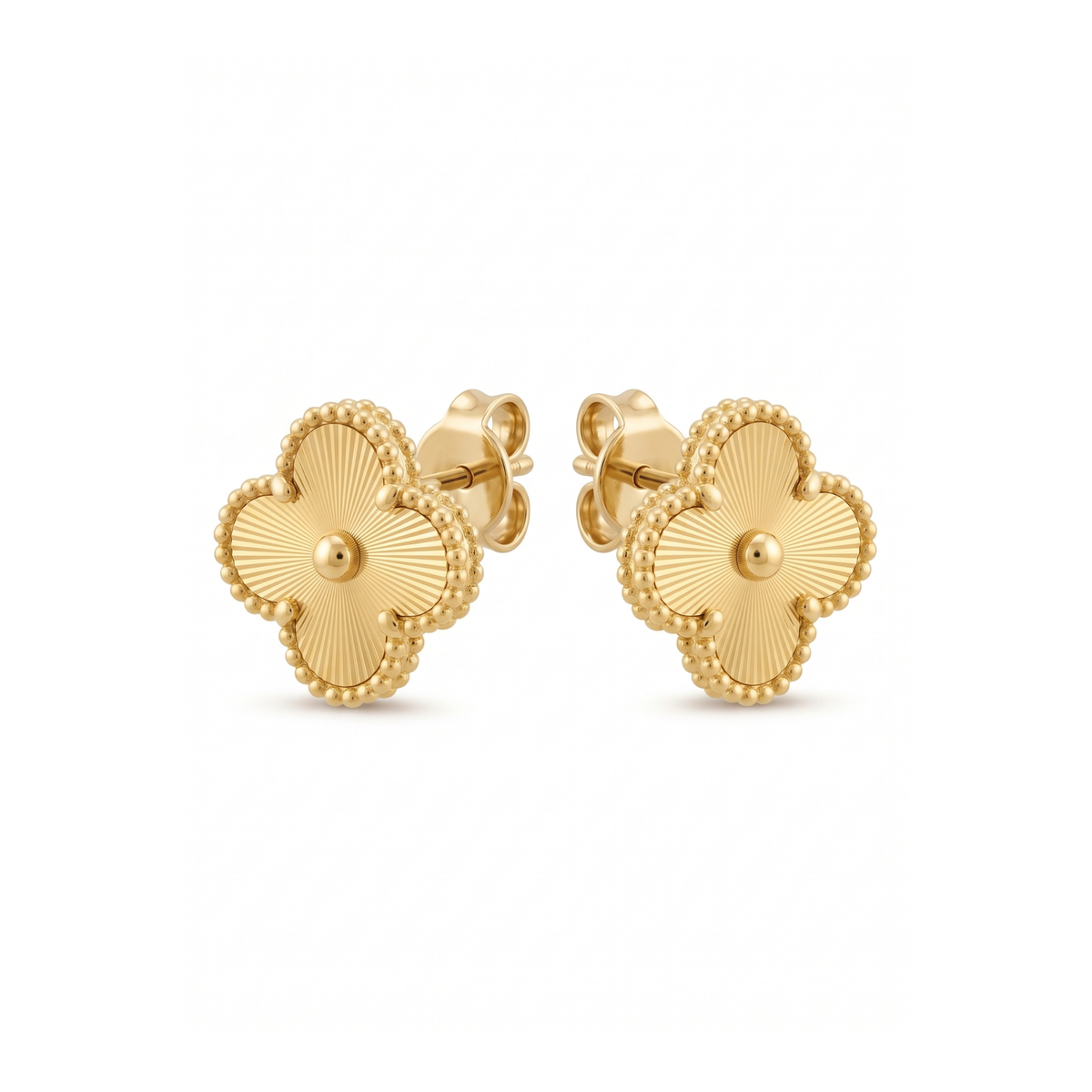 Pendientes de Trébol 100% Acero Bañados en Oro de 18K