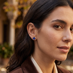 Pendientes Trébol de la Suerte Azul - Acero 100% Bañado en Oro 18K