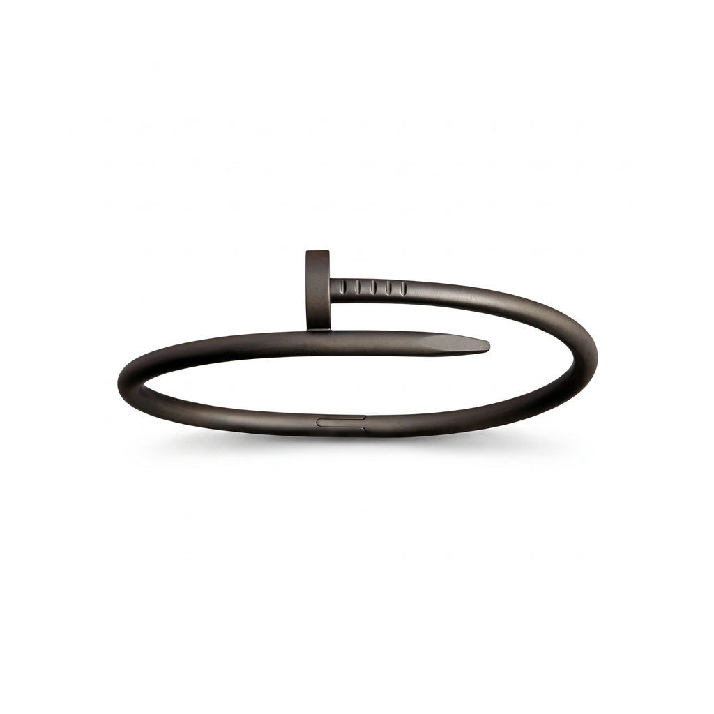 Pulsera Diseño Clavo Ajustable - 100% Acero Bañado en Rodio Negro