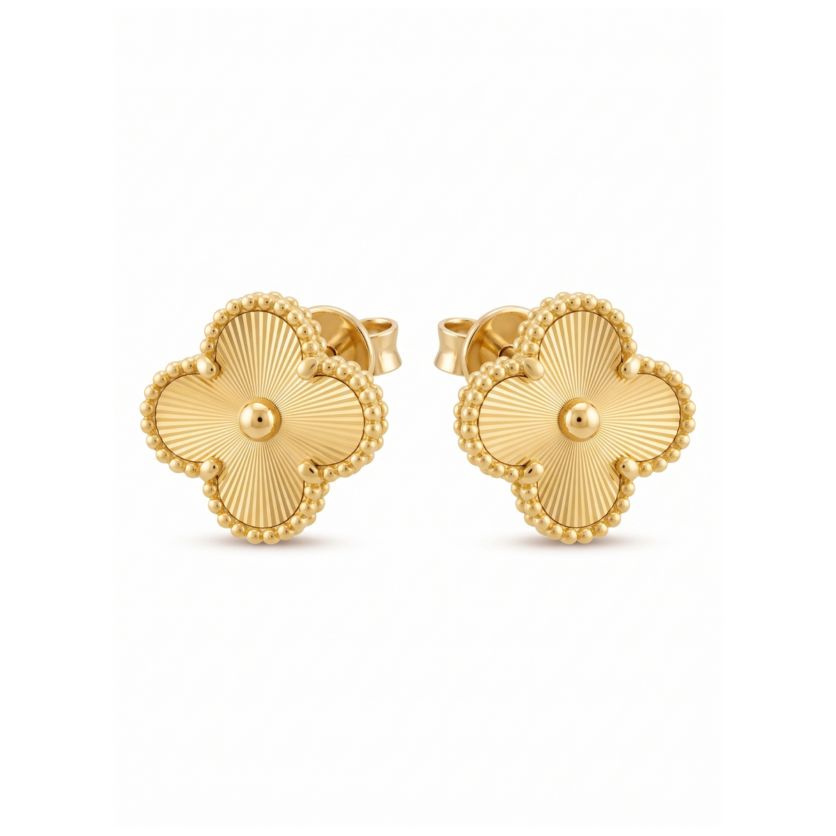 Pendientes de Trébol 100% Acero Bañados en Oro de 18K