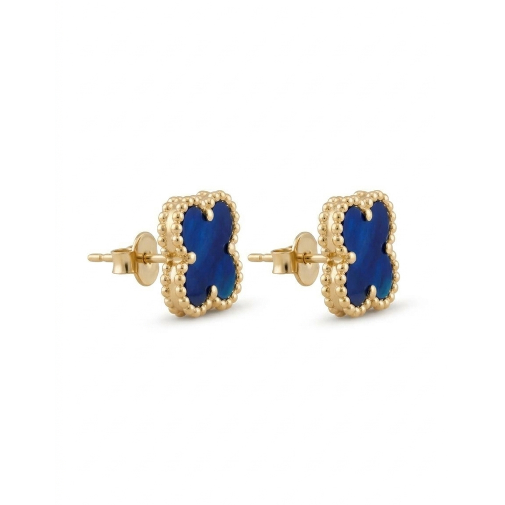 Pendientes Alhambra Bleu Étoile con Perfilado Doré