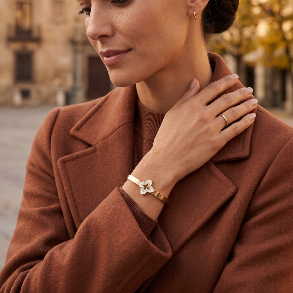 Brazalete Rígido Fleur Sublime & Pavé Lumière