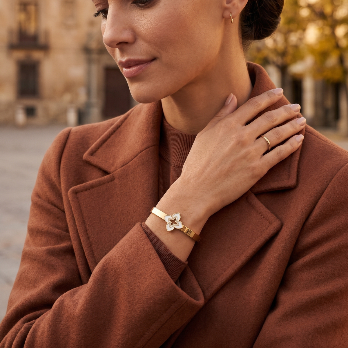 Brazalete Rígido Fleur Sublime & Pavé Lumière