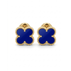 Pendientes Trébol de la Suerte Azul - Acero 100% Bañado en Oro 18K