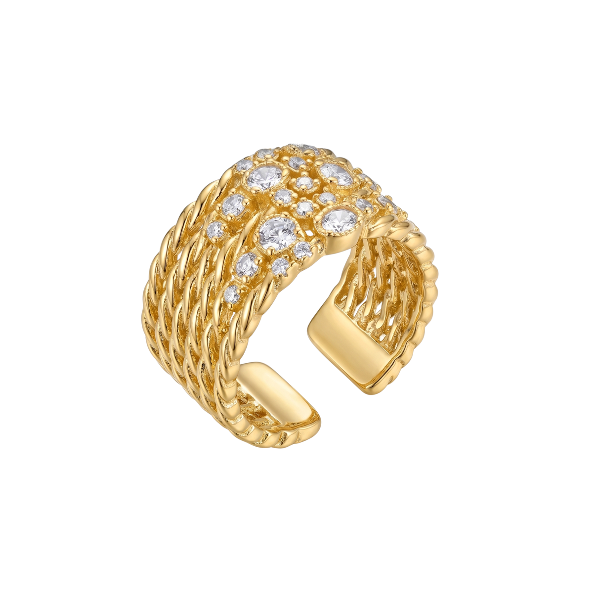 Anillo Éclat Majestueux de Silueta Trenzada