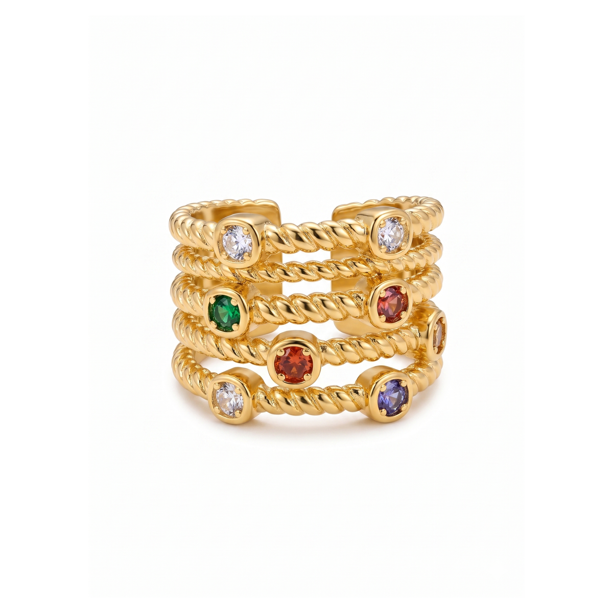 Anillo Twist Bohème con Gemas Infinitas