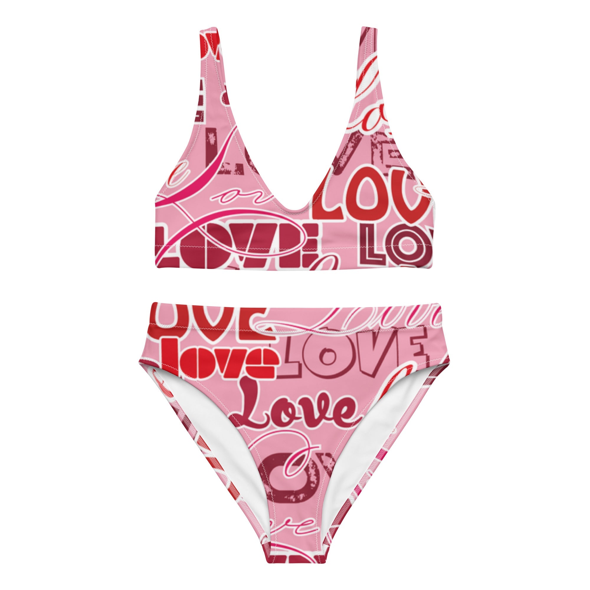 Bikini reciclado talle alto all over. Love - Nemessis Shop