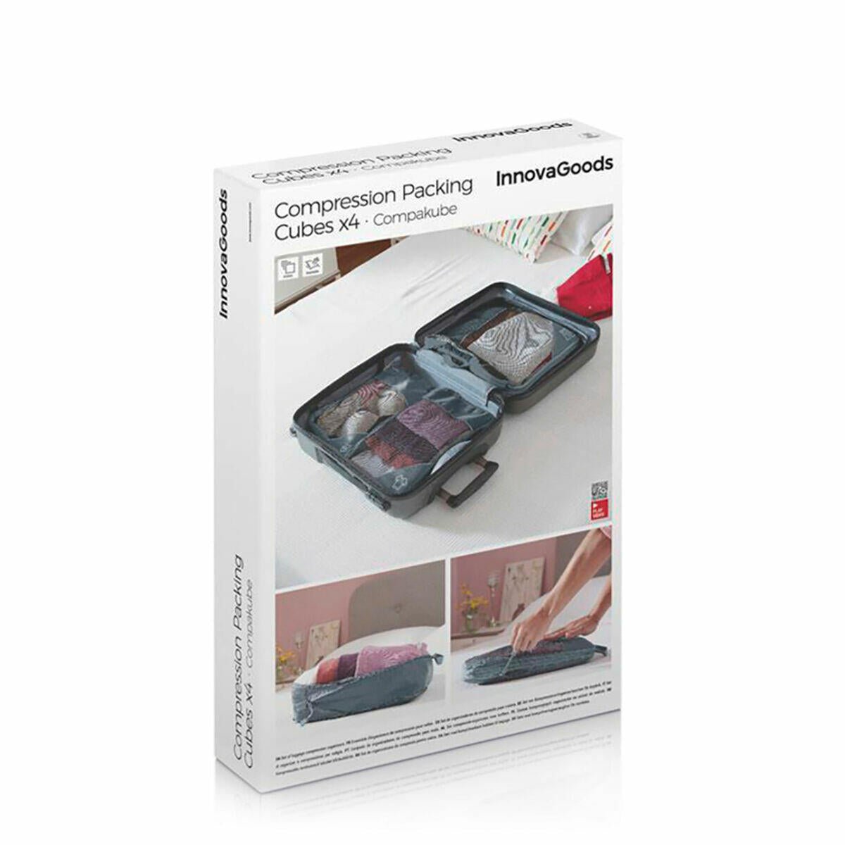 Bolsas Organizadoras de Compresión para Maletas Compakube InnovaGoods 4 Piezas - Nemessis Shop®