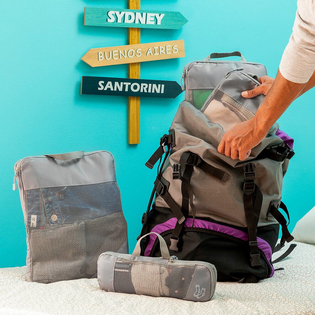 Bolsas Organizadoras de Compresión para Maletas Compakube InnovaGoods 4 Piezas - Nemessis Shop®