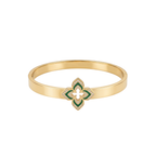 Brazalete Rígido Fleur Émeraude & Pavé Royale