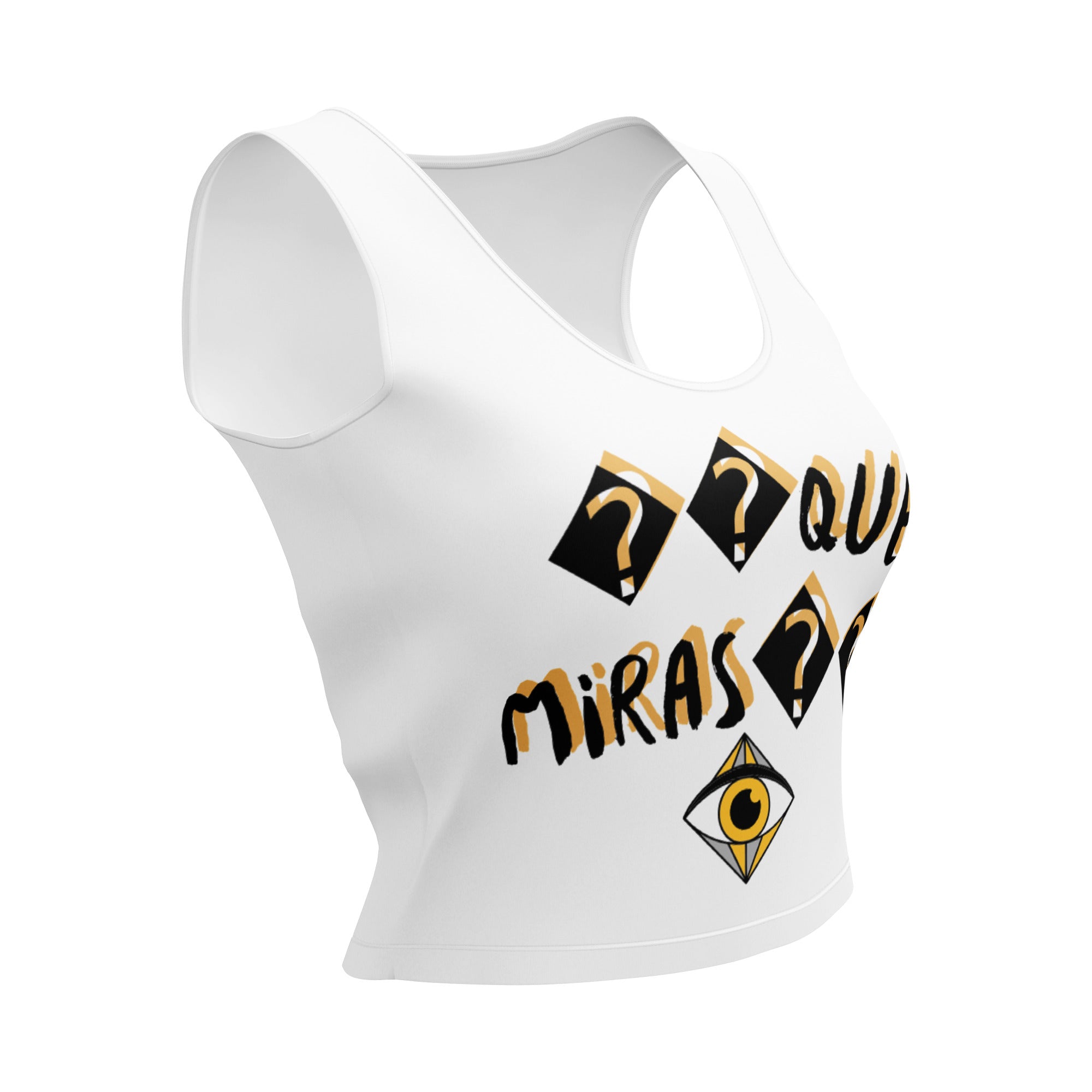 Camiseta corta tirantes. Qué miras - Nemessis Shop