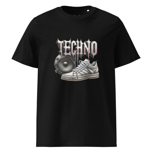 Camiseta de algodón orgánico unisex. Techno. Diseño con IA. - Nemessis Shop