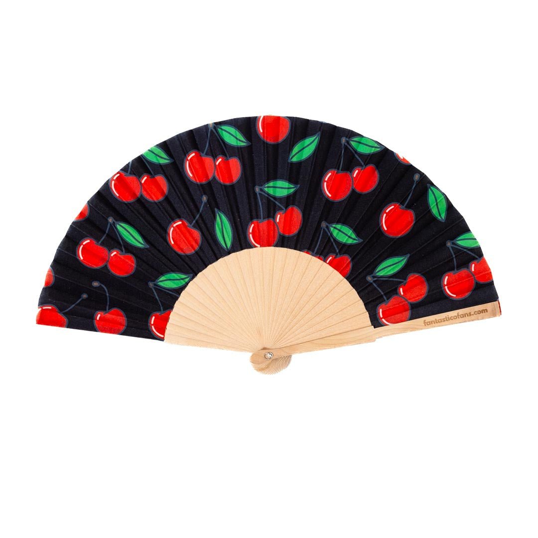 Cherries 23cm fan Black - Nemessis Shop®