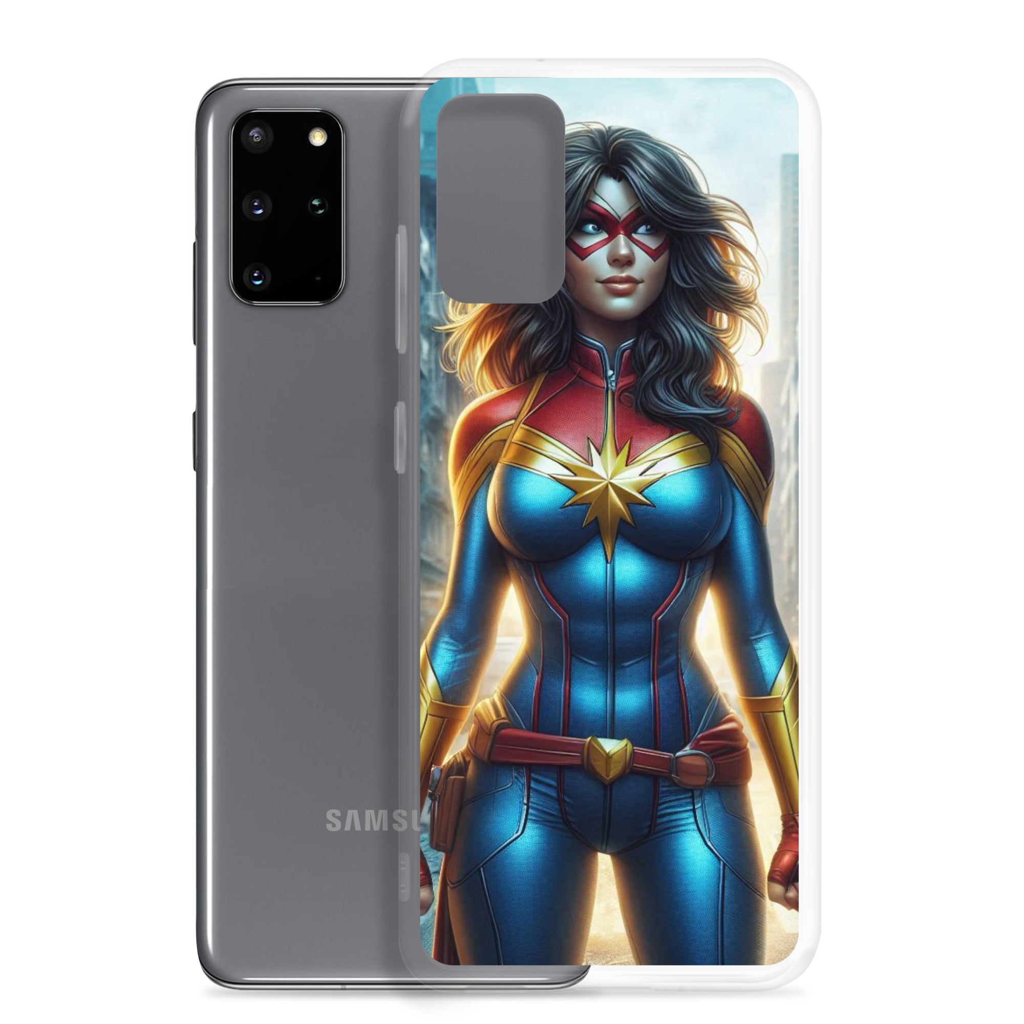 Funda transparente para Samsung®. Diseño IA. Chica Marvel