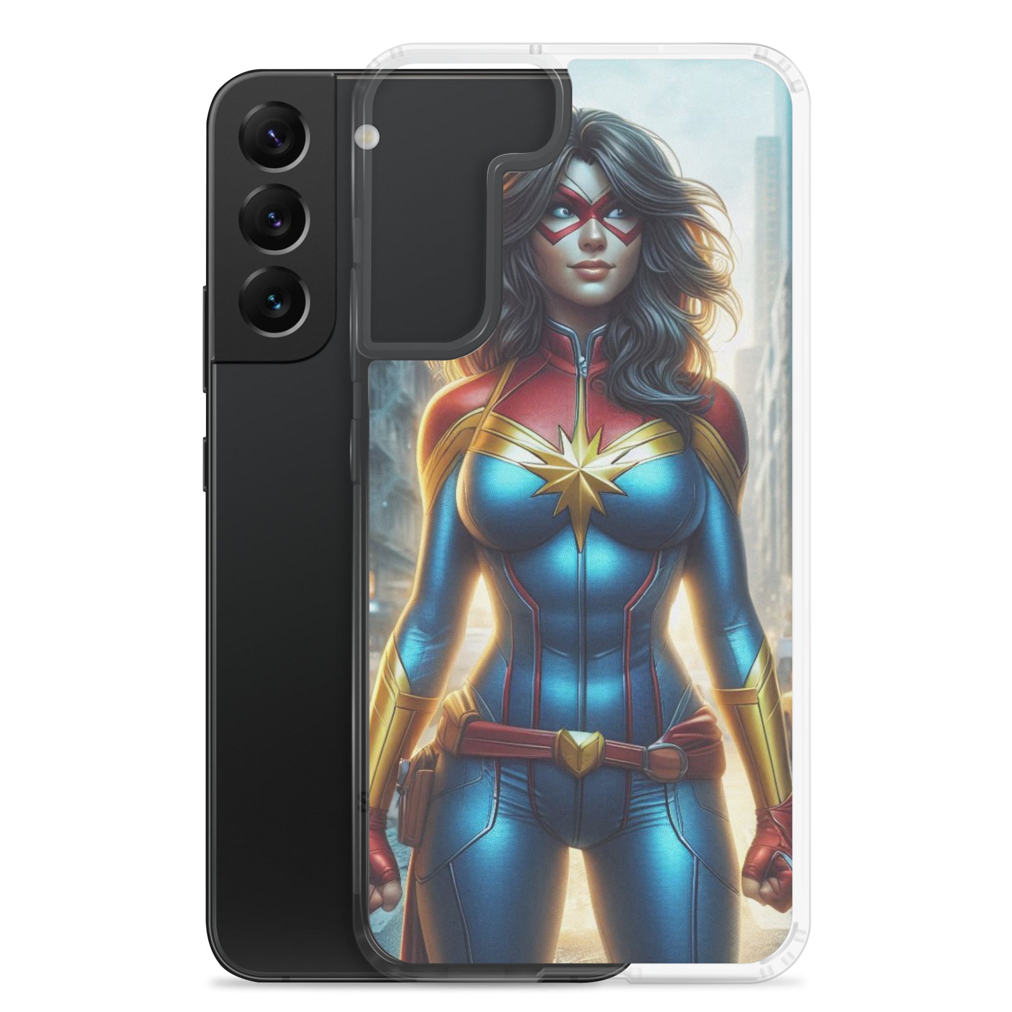 Funda transparente para Samsung®. Diseño IA. Chica Marvel