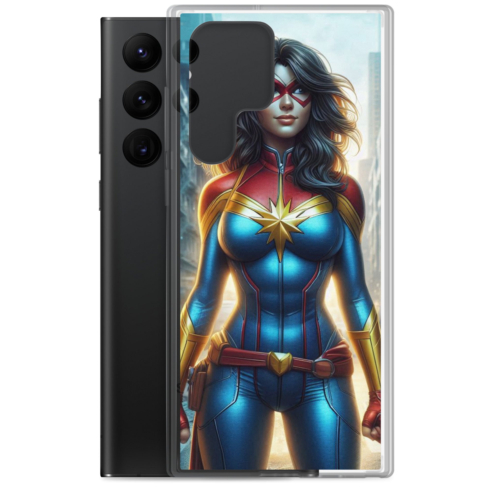 Funda transparente para Samsung®. Diseño IA. Chica Marvel