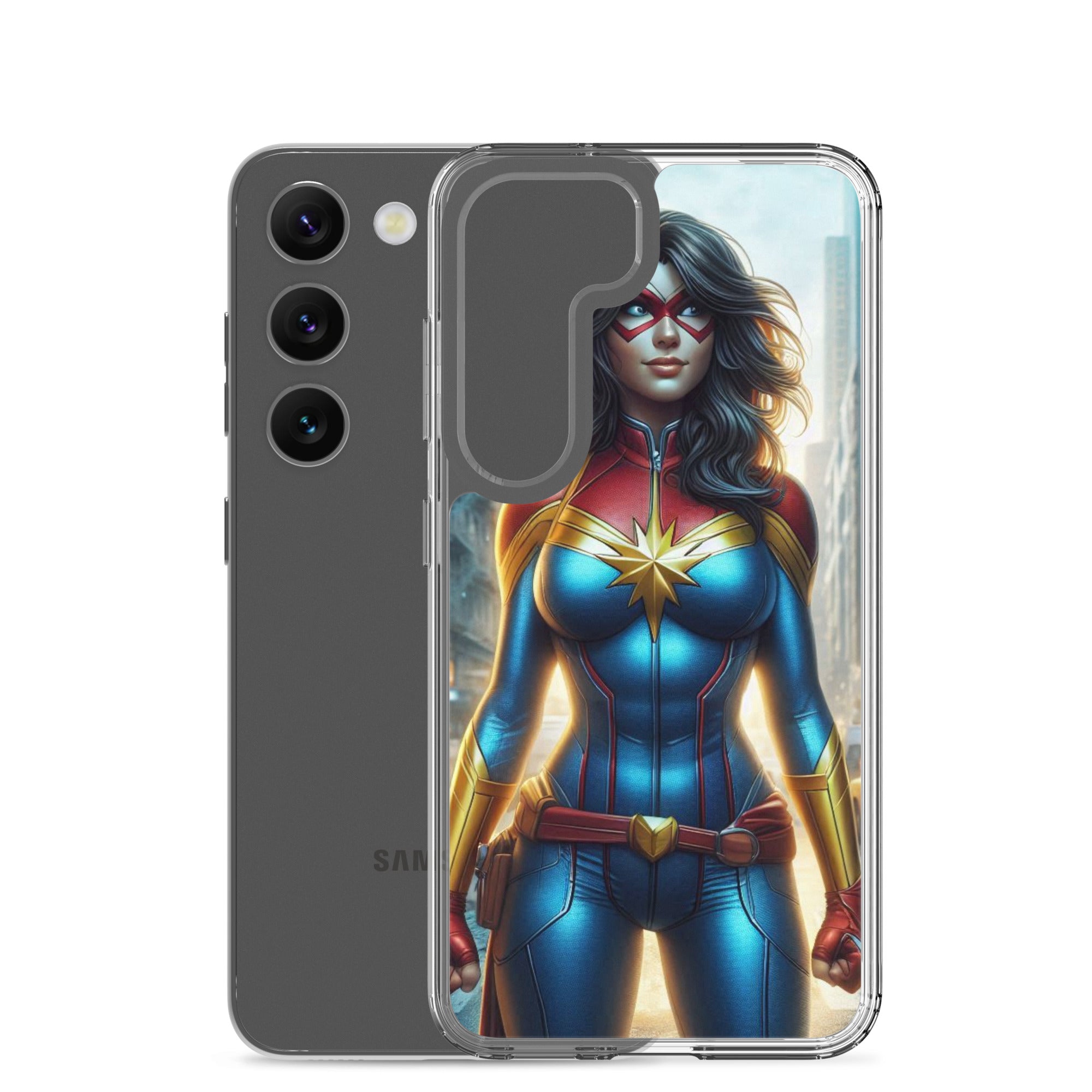 Funda transparente para Samsung®. Diseño IA. Chica Marvel