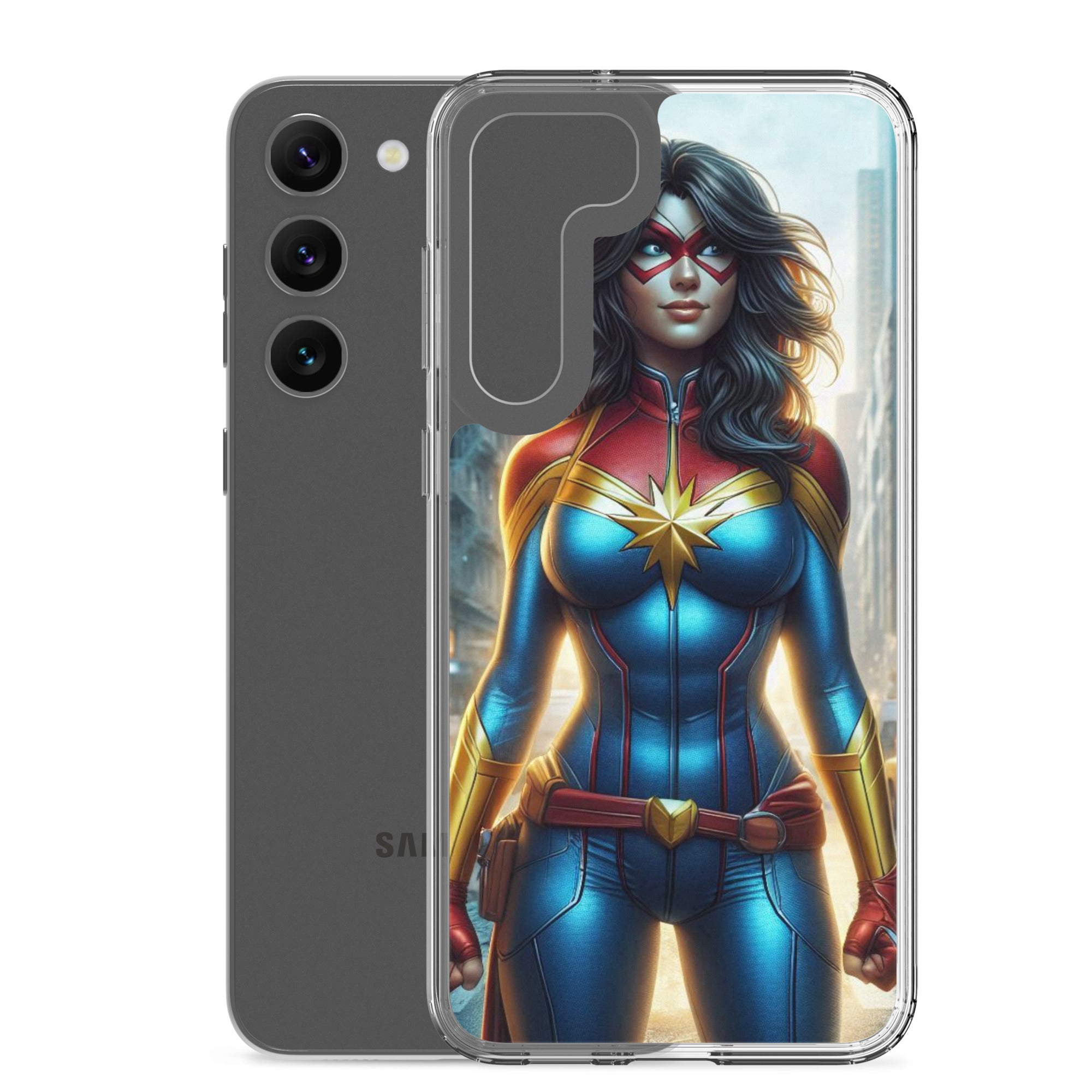 Funda transparente para Samsung®. Diseño IA. Chica Marvel