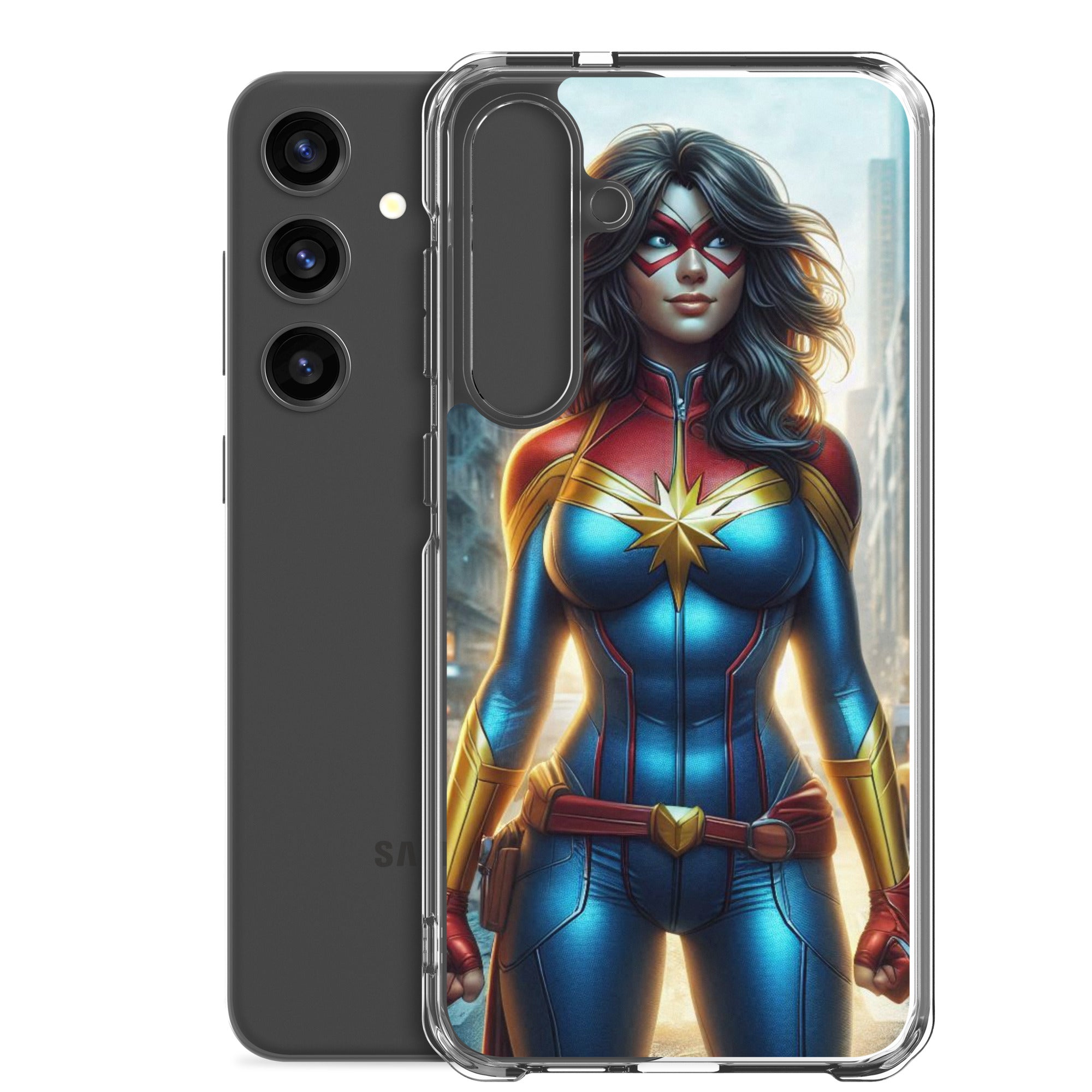 Funda transparente para Samsung®. Diseño IA. Chica Marvel