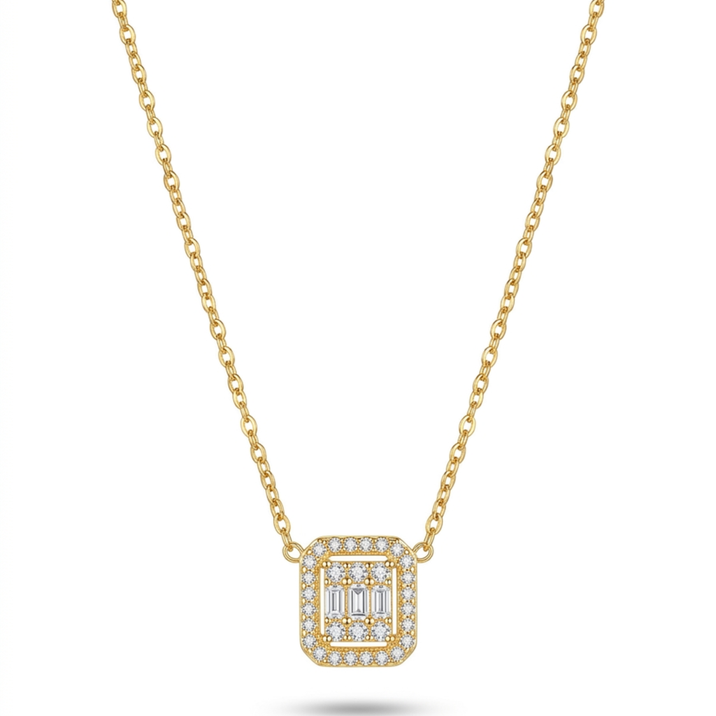 Collar L’Éclat Géométrique Baguette Pavé