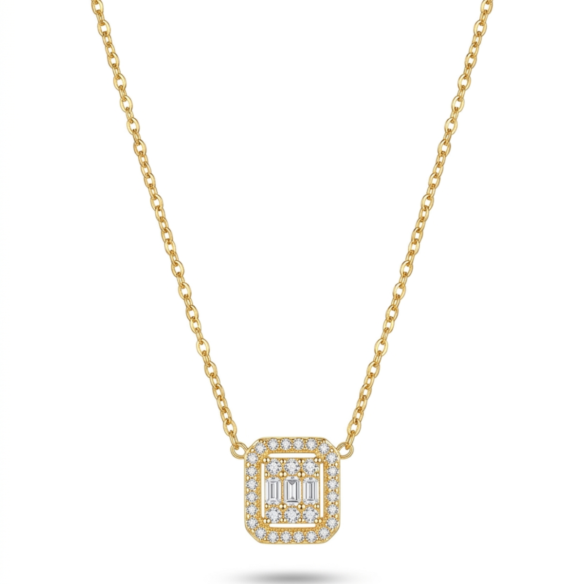 Collar L’Éclat Géométrique Baguette Pavé