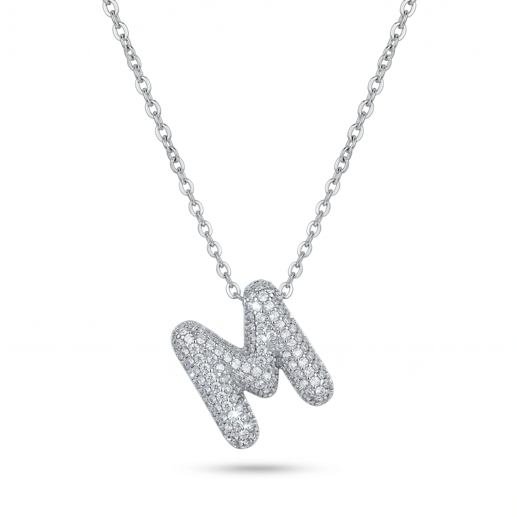 Collar Mon Initial Éclatant Letter M