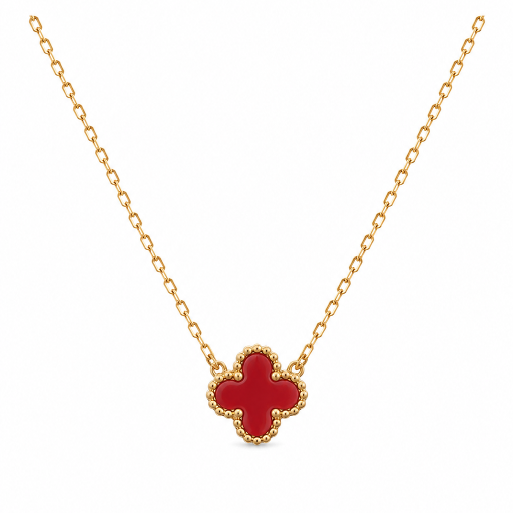 Collar Trèfle Passion en Rojo Carmesí
