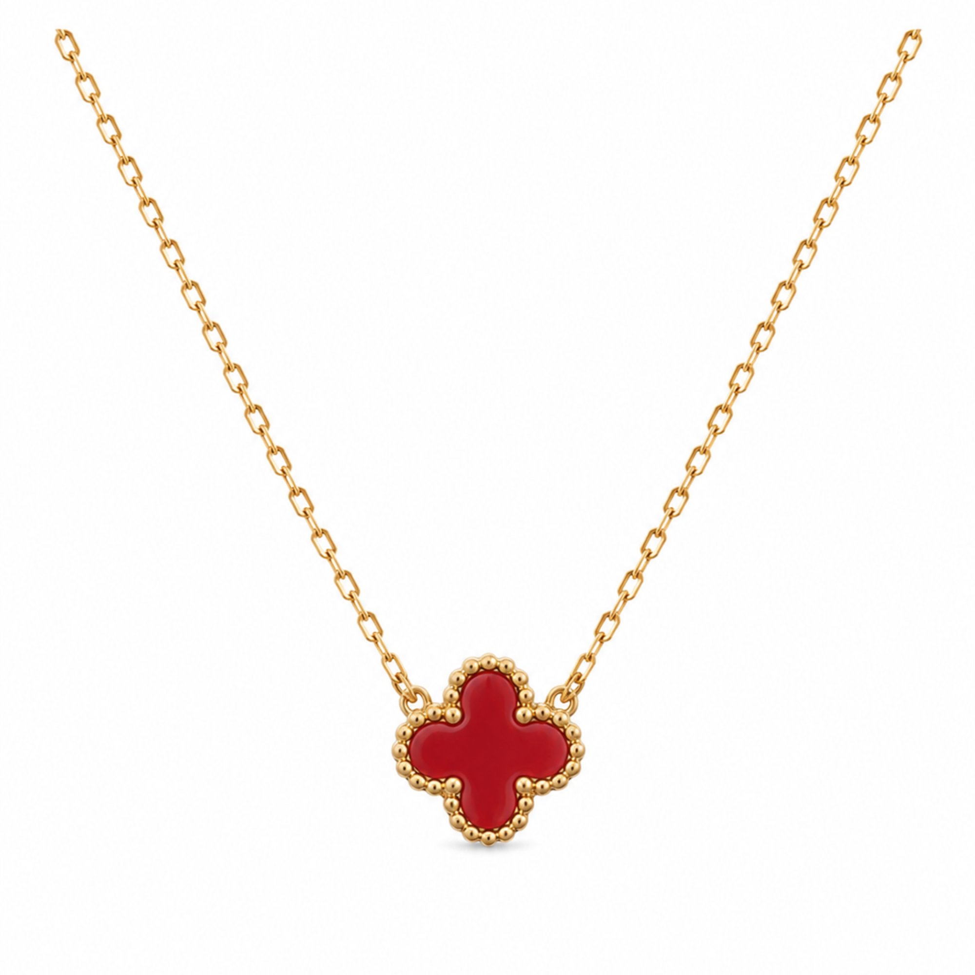 Collar Trèfle Passion en Rojo Carmesí