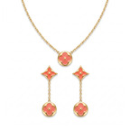 Collar y Pendientes Coral Éthéré