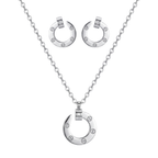 Collar y Pendientes Clou Circulaire Argenté