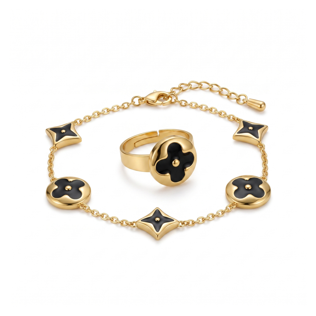 Dúo de Pulsera y Anillo Étoile & Fleur