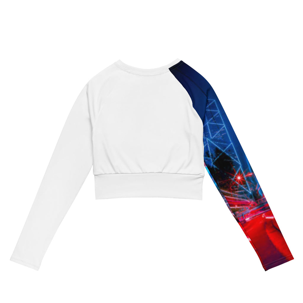 Crop top de manga larga de poliéster reciclado. Chica Marvel - Nemessis Shop