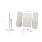 Espejo de Maquillaje Tríptico Recargable con Aumento y Luz LED Miled - Nemessis Shop®