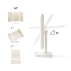 Espejo de Maquillaje Tríptico Recargable con Aumento y Luz LED Miled - Nemessis Shop®