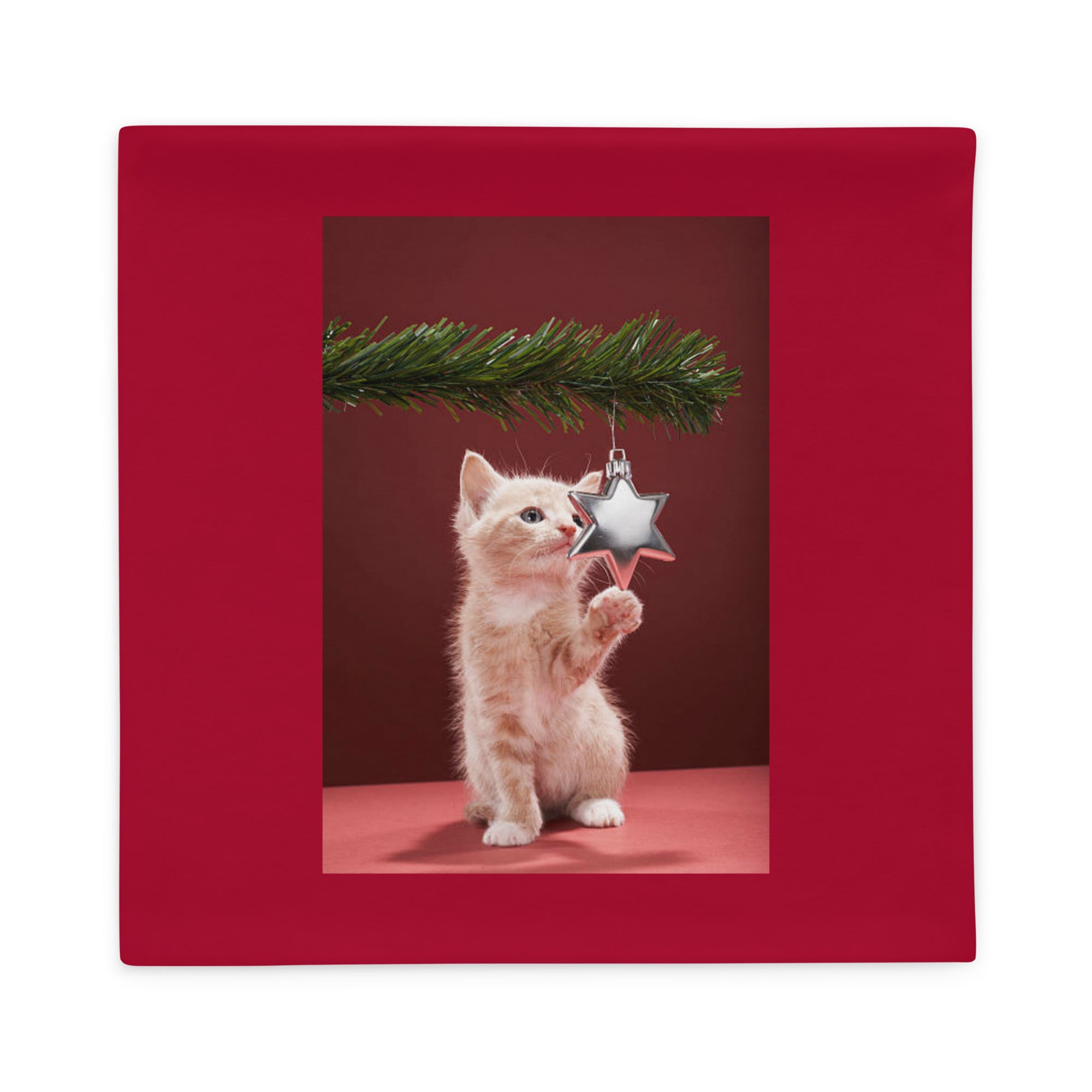 Funda de cojín. Gatito navideño. - Nemessis Shop