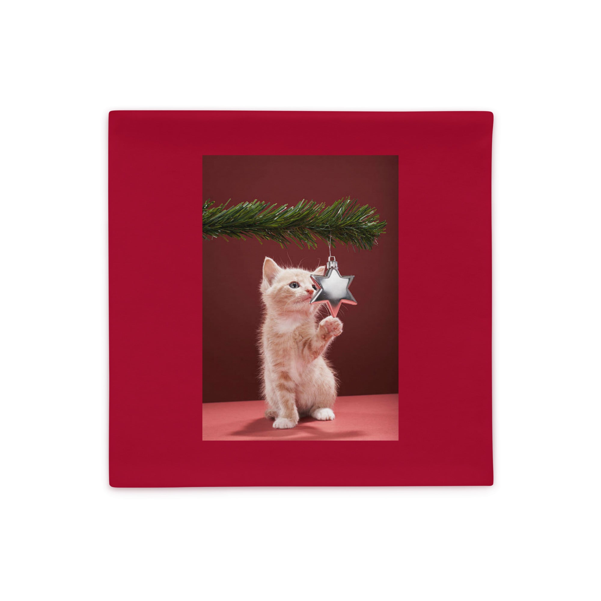 Funda de cojín. Gatito navideño. - Nemessis Shop