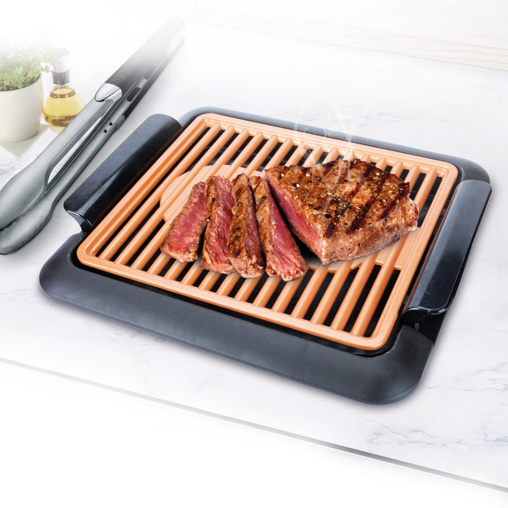 Grill Parrilla Plancha Barbacoa Eléctrico Cobre Sin Humos - Nemessis Shop®